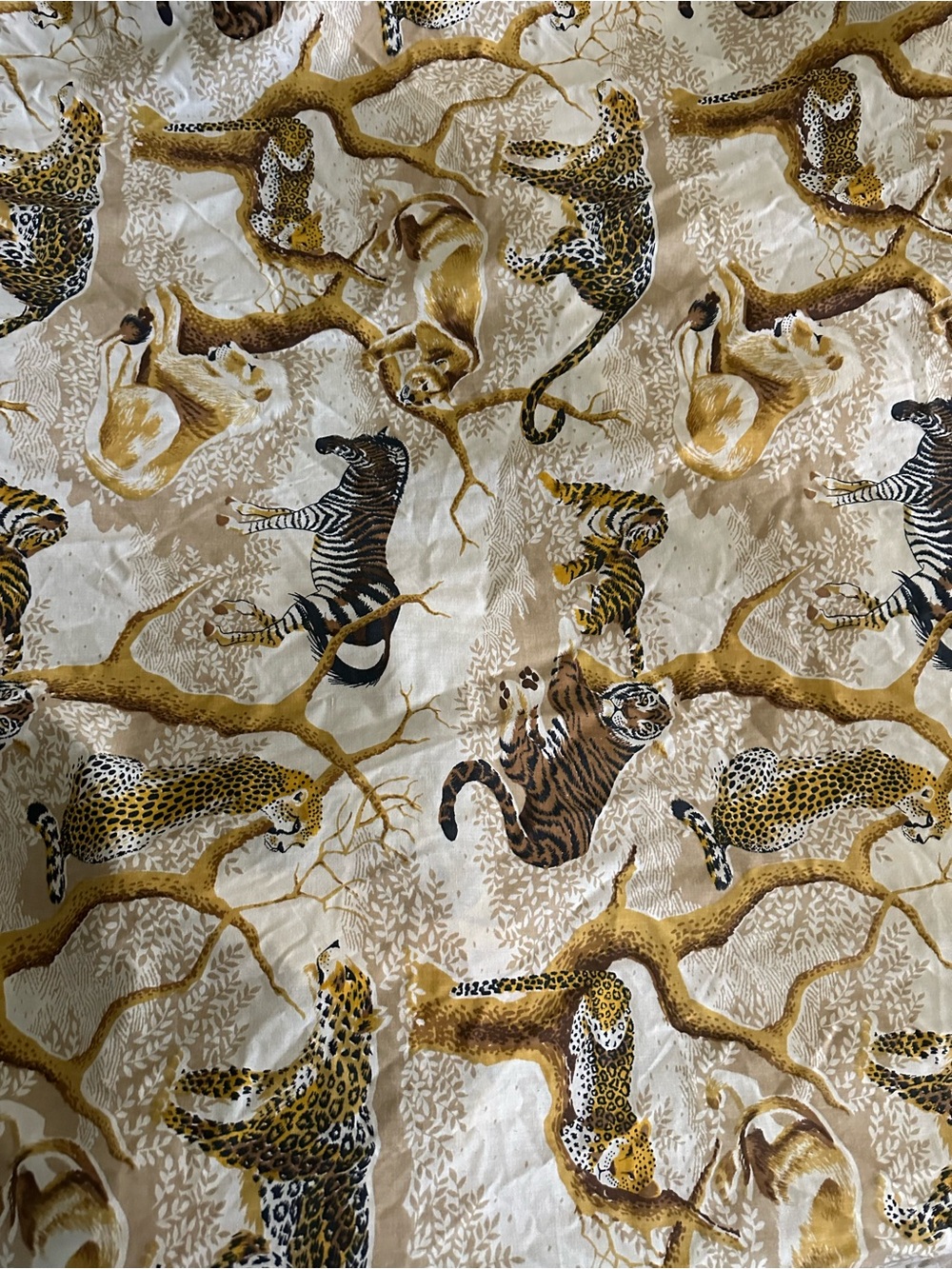J.P. Stevens & Co. Safari Animal Printed king size Bedding vintage 1976